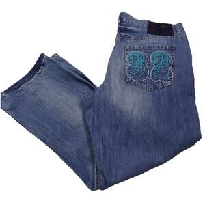 Eight 732 Men's 44W 34L Big & Tall Straight Leg Denim Blue Jeans Y2K Streetwear